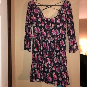 american eagle long sleeve navy dress, size XXS